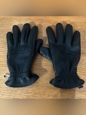 Cole Haan Deerskin Leather Gloves Men’s Black Lined Gloves Touch Screen Tech
